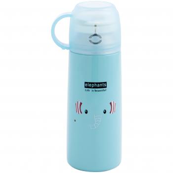 Quid Go Peques Termo Botella, Acero Inoxidable, Azul, 8.5x6.7x20 cm