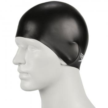 Speedo Junior Plain - Gorro de natación infantil, tamaño único, color negro