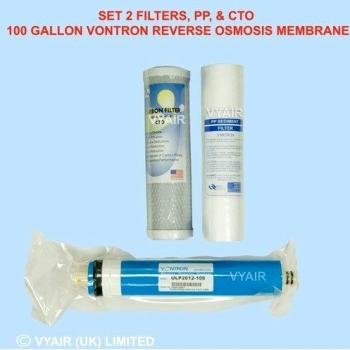 Set de 2 cm 25,4 pre-filtros