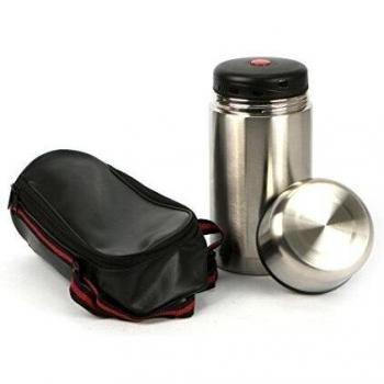 Portavivande Térmico de Acero Inoxidable con Custodia - Capacidad 1000 cc