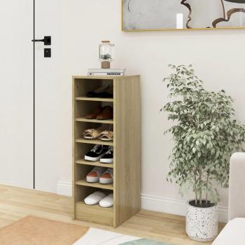Zapato Sonoma Oak 31,5x35x90 cm en Aglomerado - Mueble zapatero de madera contrachapada roble Sonoma en color Marrón