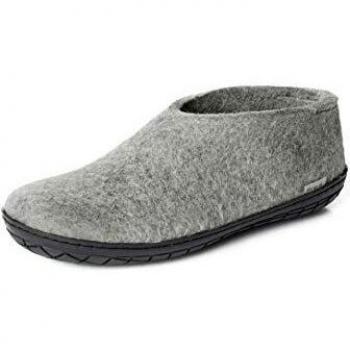 Glerups Unisex AR Felt Slippers with Rubber Sole - Grey Wool Felt
