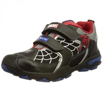 Zapatillas Geox SPIDER-MAN J269VA 0BU11 para Niño, Transpirables y con Velcro, Color Negro/Rojo