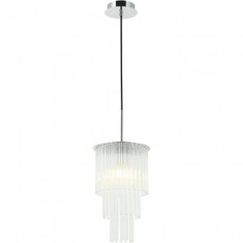 Lámpara colgante Panama Chrome 1 bombilla 46cm, cristal cromado, diseño moderno, diámetro de 46cm, adecuada para una bombilla