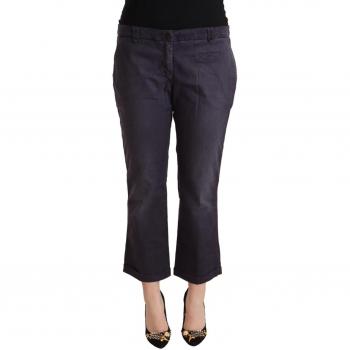 Jucca Black Low Waist Folded Hem Flared Cropped Pants