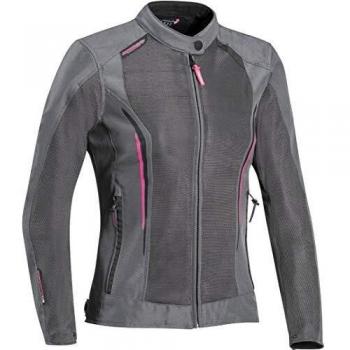 Chaqueta Textil de Moto Ixon Cool Air para Dama Gris Fucsia Talla XS