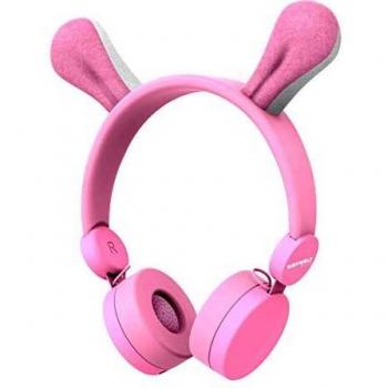 Auriculares infantiles Kidywolf con orejas de conejo y volumen limitado a 85dB