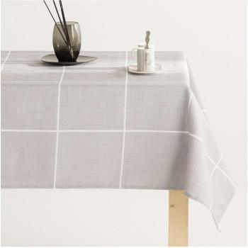 Mantel antimanchas Saone - Elegante protector de mesa en algodón Window Perla