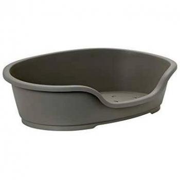 Cuna Plástica Domus Gris Cálido 95 cm (Dimensiones Exteriores: 110x74x30 cm) para Perros