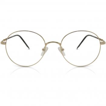 Montura completa redonda metálica dorada para hombre - Gafas recetadas anti-azules - SmartBuy Collection