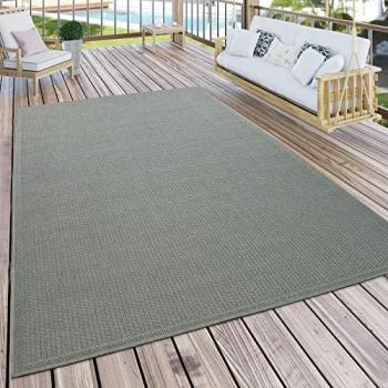 Alfombra Interior y Exterior Monocromo Moderna Verde 60x100 cm