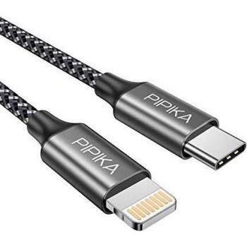 PIPIKA Cable USB C a Lightning, [1M] Cable de carga tipo C a Lightning con certificación MFi compatible con iPhone 13/13 Pro Max/12 Mini/12 Pro/12 Pro Max/11/11 Pro Max/XS Max/XR/X/8/8 Plus