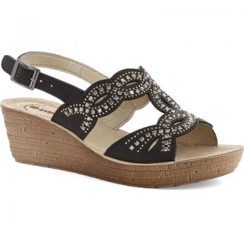 Sandalia cuña Inblu para mujer GM50 color negro