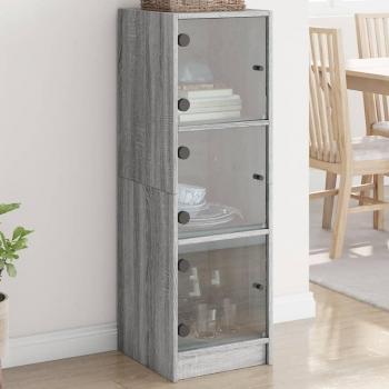 Armario Sonoma de vidrio gris 35x37x109 cm