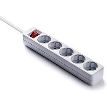 FAMATEL – Regleta ecosockets 5 tomas | Enchufes con Interruptor de encendido | 3 Metros | Hasta 3680W | Protección Infantil | Orientación tomas a 45o | Evita consumos fantasma | Blanco