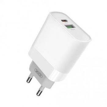 XO L64 Cargador de Corriente 18W Carga Rápida QC3.0 + PD, 1x USB-A, 1x USB-C