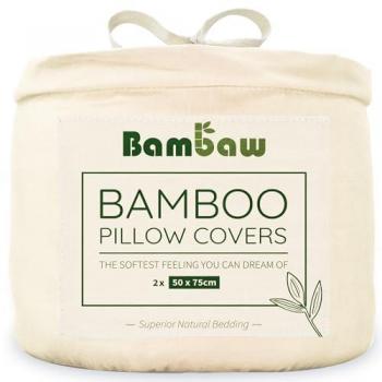 Fundas de almohada de bambú vegano 50x75 color marfil 1 unidad