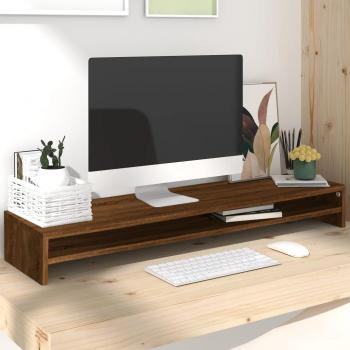 vidaXL Monitor Stand - Brown Oak, 100x24x13 cm, Engineered Wood