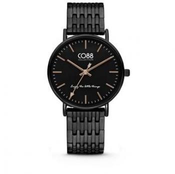 Reloj Mujer CO88 Collection 8CW-10075 - Reloj de pulsera para mujer, diseño elegante, caja de acero inoxidable, esfera analógica con detalles en oro, resistencia al agua hasta 30 metros, correa de
