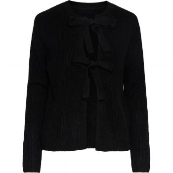 Cárdigan Reversible de Punto con Nudo para Mujer Pieces Silly Negro L