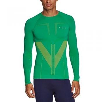 FALKE Running Unterwäsche Athletic Long Sleeved Shirt - Ropa interior deportiva para hombre, color verde, talla L