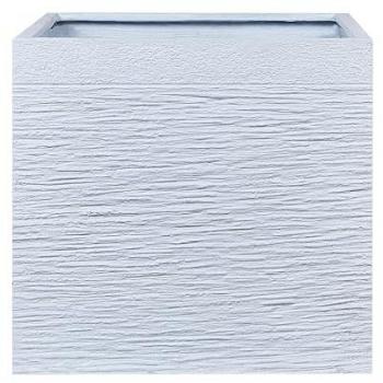 Maceta cuadrada blanca de fibra de arcilla sólida 50 x 48 cm resistente a los rayos UV