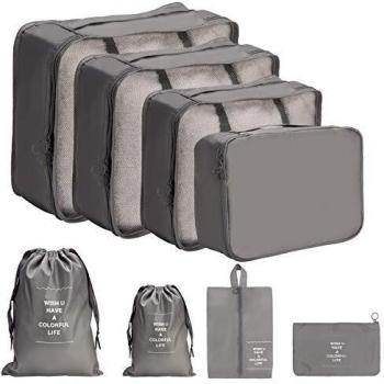 DoGeek Organizador de Equipaje 8 en 1 Set Viaje con Bolsa de Zapato,Impermeable Organizador de Maleta Bolsa para Ropa Sucia de Viaje, Material Nylon