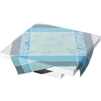 Le Jacquard Francais 21006 - Mantel de jardín de invierno algodón azul celeste 250 x 175 cm