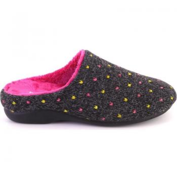 BEREVERE 3374 Zapatillas descalza de casa de mujer gris y fucsia