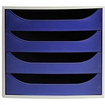 Exacompta 2286104d cassettiere, Gris/Azul Noche, 34.8 x 28.4 x 23.4