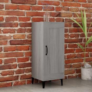 Aparador de madera de ingeniería y contrachapada gris Sonoma 34,5x34x90 cm, mueble de almacenaje moderno para salón con armarios con puertas y cajón de madera