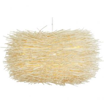 Lámpara de Techo Ratán Hierro 60x60x35 Nido Natural