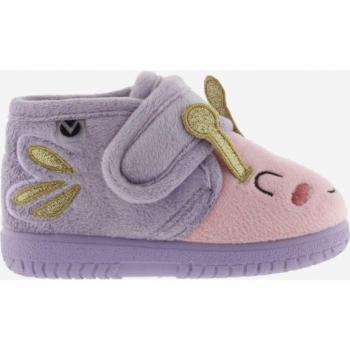 Victoria Zapatillas de Casa para Niña - Cómodas y Suaves, Zapatos Planos con Diseño de Animalitos, Cierre Adherente y Suela al Tono