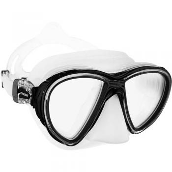 Máscara de buceo Cressi Quantum unisex transparente-negro con diseño ergonómico, lente de vidrio templado, marco flexible y ajuste de correa fácil