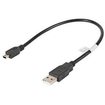 Cable USB Lanberg CA-USBK-10CC-0003-BK de 30 cm, con conexión USB A 2.0 macho a mini USB macho, color negro