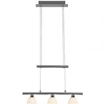 Lámpara colgante LED Tonja 3 luces, cromada y blanca, altura ajustable, 3x5W LED integrado (285lm, 3000K)