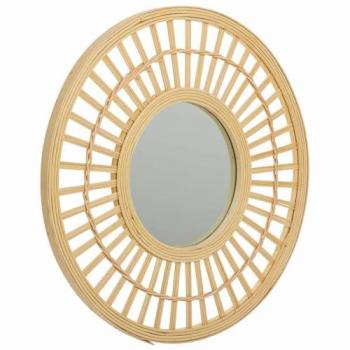 Espejo de Bambú Marrón Resistente D46,5x2h Cm - Marco de Bambú Wanderlust Deco