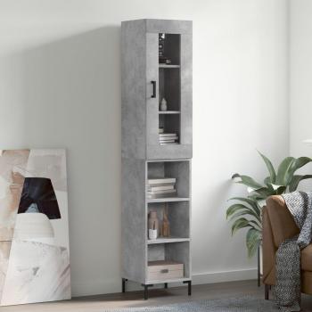Aparador de hormigón gris 34,5x34x180 cm de madera multicapa Vidaxl