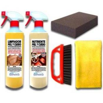 SANMARINO Kit Profesional Limpieza TAPICERÍAS Piel Y Cuero 750 ML.