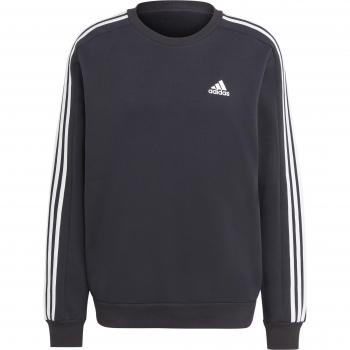Adidas Essentials 3-Stripes Fleece Sweatshirt for Men - Black - 3XL