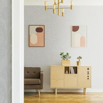 Royal Silk Moonstone Textured Vinyl Wallpaper - Peelable, Paste The Wall, Beige & Grey Design