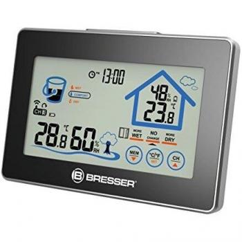 Bresser higrómetro con indicador de ventilación y Sensor Exterior, Negro
