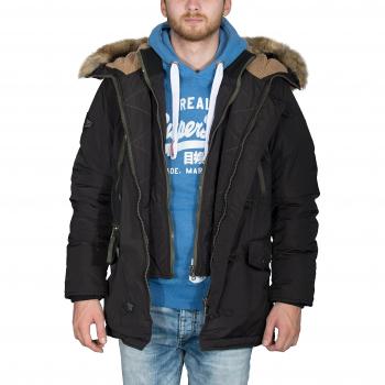 BetterStylz - Abrigo - Parka - para hombre negro XL
