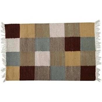 Multicolor Alfombra Throw patrón de prueba hecha a mano india Alfombra de yute algodón Rags