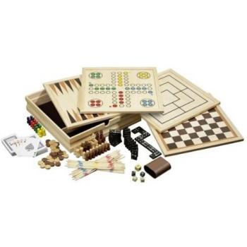 Juego de Mesa de Madera Philos - Compendio 10 Juegos Clásicos, Tamaño Mediano, FSC 100%