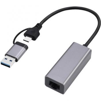 Adaptador de Red Gembird A-USB3AC-LAN-01 USB 3.1 Tipo C Gigabit Gris Espacial