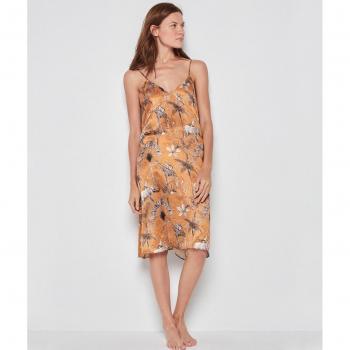 Camisón largo y tirantes con estampado africano Gisela