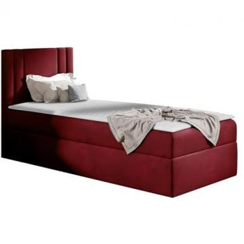 Cama Continental Baltimore 179 - Individual, Ecológica, Tapizada en Cuero, con Somier y Colchón Bonell, 100x200 cm