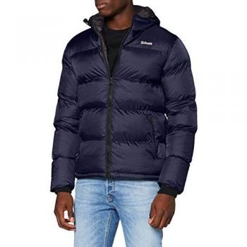 Chaqueta de plumas con cremallera y capucha bordada Schott