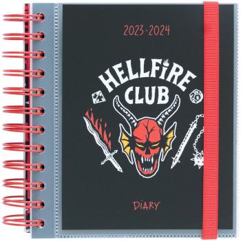 Agenda escolar 2023/2024 día página M 11 meses Stranger Things Erik negro multilingüe